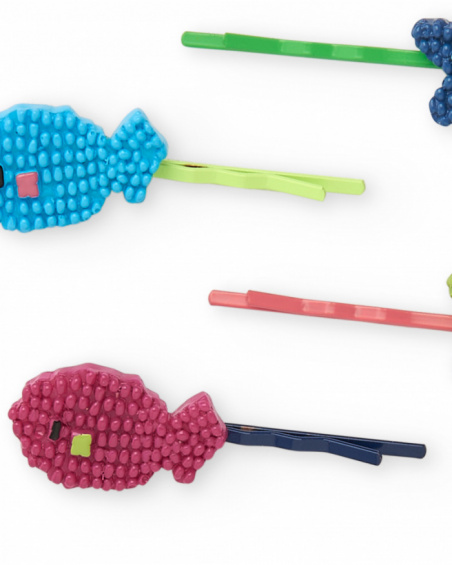 Set di mollette per bambina con pesci colorati
