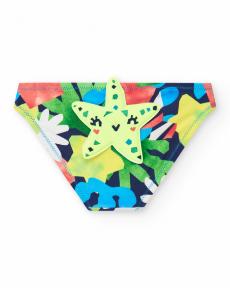 Slip per bambina verde, blu e rosso