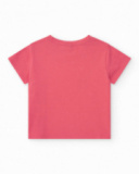 T-shirt per bambina rosa con stella marina e conchiglie T-shirt per bambina rosa con stella marina e conchiglie