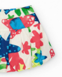Gonna per bambina bianca con stampa tropicale multicolore