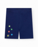 Leggings ciclista per bambina blu marino con stelle Leggings ciclista per bambina blu marino con stelle