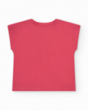 T-shirt per bambina rosa con pesce e dettagli marini T-shirt per bambina rosa con pesce e dettagli marini