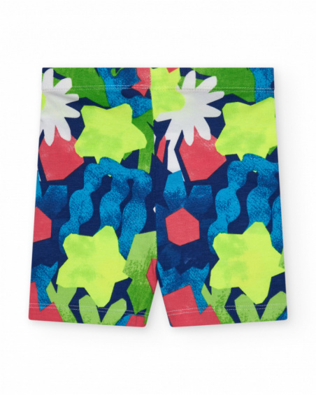 Leggings ciclista per bambina con stampa multicolore