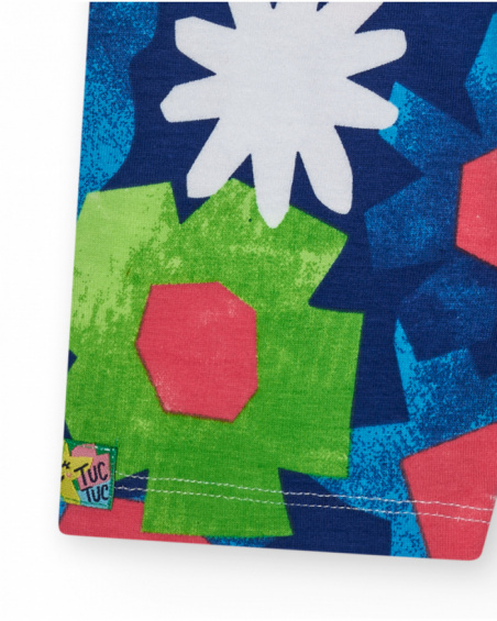 Leggings ciclista per bambina con stampa multicolore