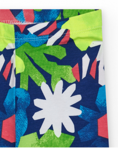 Leggings ciclista per bambina con stampa multicolore