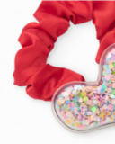 Elastico per bambina rosso con cuore di coriandoli Elastico per bambina rosso con cuore di coriandoli