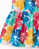 Vestito per bambina con spalline e stampa floreale multicolore Vestito per bambina con spalline e stampa floreale multicolore