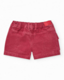 Gonna-pantalone per bambina rossa con vita regolabile e tasca Gonna-pantalone per bambina rossa con vita regolabile e tasca