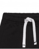 Bermuda per bambino nero con cordino bianco regolabile Bermuda per bambino nero con cordino bianco regolabile