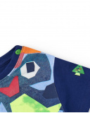 T-shirt per bambino blu con squali e pesci T-shirt per bambino blu con squali e pesci