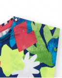 T-shirt per bambina blu con stampa floreale T-shirt per bambina blu con stampa floreale