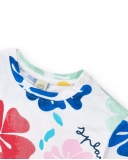 T-shirt per bambina bianca con stampa floreale T-shirt per bambina bianca con stampa floreale