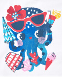 T-shirt per bambina bianca con stampa di polpo T-shirt per bambina bianca con stampa di polpo