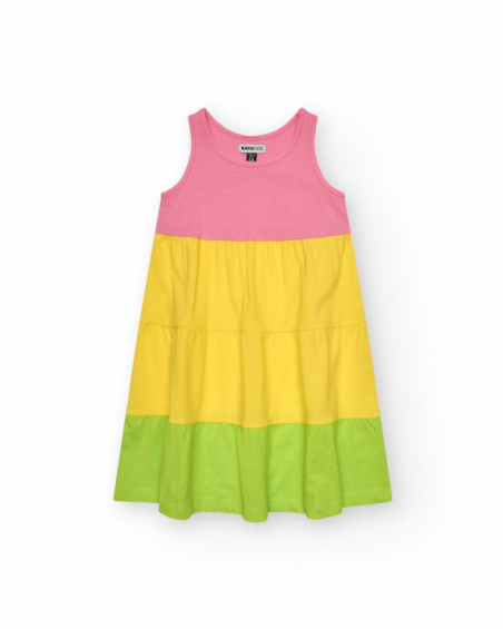 Abito senza maniche per bambina in colori variati.