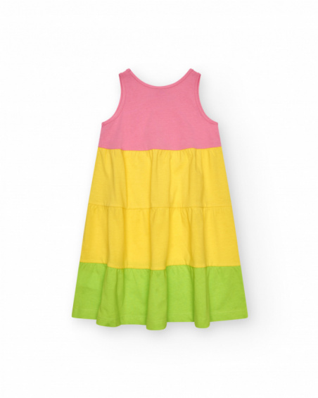 Abito senza maniche per bambina in colori variati.