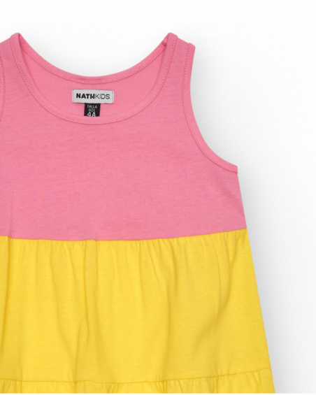 Abito senza maniche per bambina in colori variati.