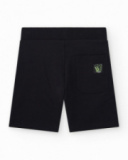 Bermuda per bambino in nero con vita elastica e tasca laterale.
