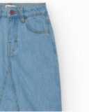 Gonna per bambina in blu con tasche e cerniera.