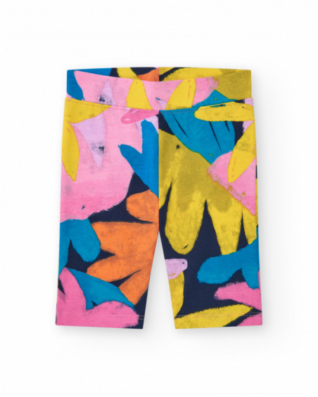 Leggings per bambina con stampa floreale e vita elastica.
