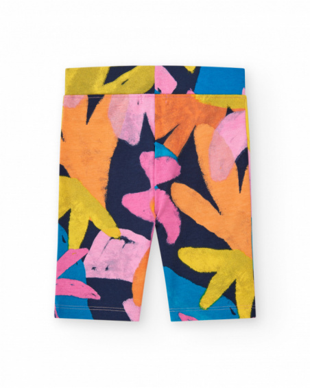 Leggings per bambina con stampa floreale e vita elastica.