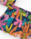Set di blusa e gonna per bambina con stampa floreale multicolore.