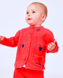 Completo per bambina con t-shirt di meduse, leggings rossi e giacca ricamata | tuc tuc