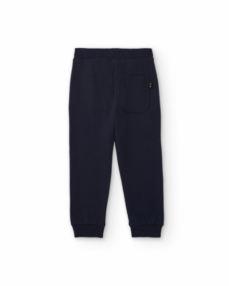 Pantaloni jogger bambino in blu navy con cintura elasticizzata