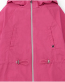 Giacca bambina rosa con cappuccio e cintura regolabile