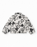 Giacca bambina in bianco con stampa di cuori