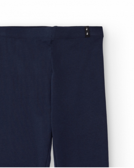 Leggings bambina in blu navy in jersey elasticizzato