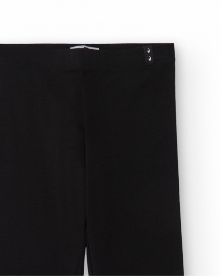 Leggings bambina in nero in jersey elasticizzato