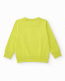 Felpa verde lime per bambino con stampa urban