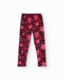 Leggings per bambina con stampa tipografica multicolore