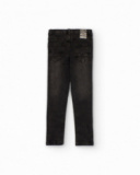 Jeans skinny nero slavato per bambina