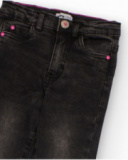Jeans skinny nero slavato per bambina