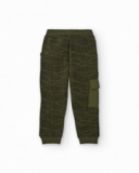 Pantaloni jogger verdi per bambino con stampa grafica e tasca cargo