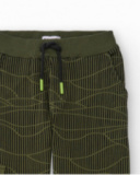 Pantaloni jogger verdi per bambino con stampa grafica e tasca cargo
