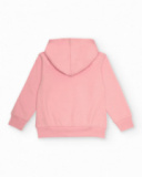 Felpa rosa con cappuccio e stampa sportiva per bambino