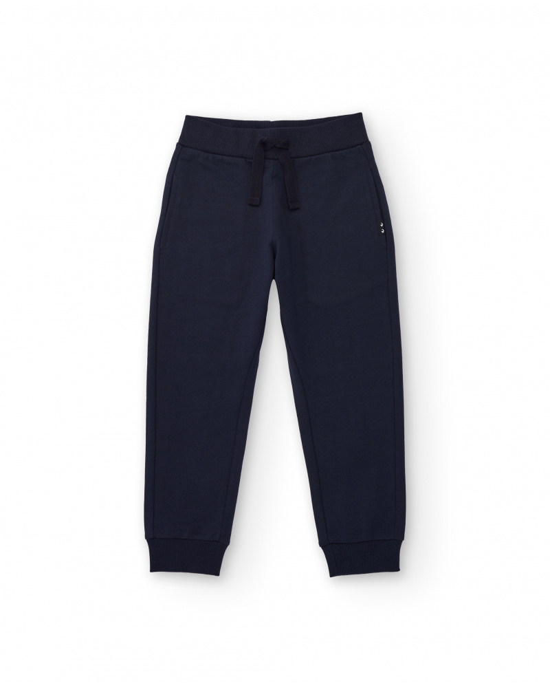 Pantalón jogger básico para niño color azul marino