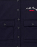 Giacca in felpa blu navy per bambina con ricamo frontale