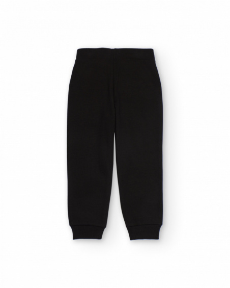 Pantalón jogger negro para niño con cintura ajustable