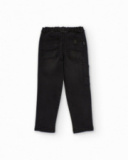 Pantalone cargo nero da bambino con vita elastica Pantalone cargo nero da bambino con vita elastica
