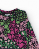 Abito combinato per bambina con stampa colorata e gonna blu