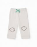 Completo per neonato con felpa e pantaloni bianchi con faccine di animali