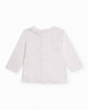 Completo per neonato con maglietta bianca e pantalone grigio