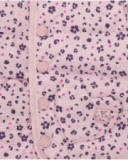 Parka imbottito per neonato colore rosa con stampa di fiori e cuori