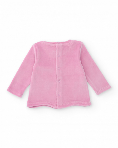 Completo maglietta e pantalone per neonato colore rosa con stampa leopardata