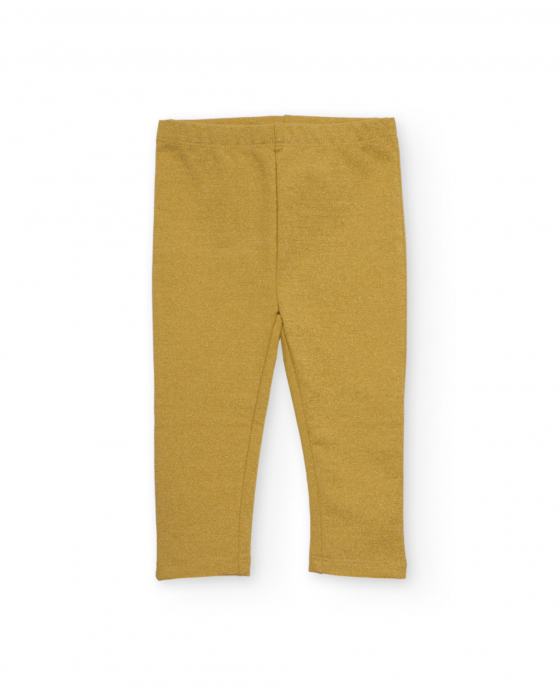 Leggings dorati brillanti per neonata, perfetti per dare un tocco elegante e comodo a qualsiasi