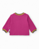 Felpa in maglia per bambina colore fucsia con stampa della Torre Eiffel.