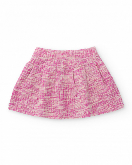 Gonna per bambina in rosa con design svasato.